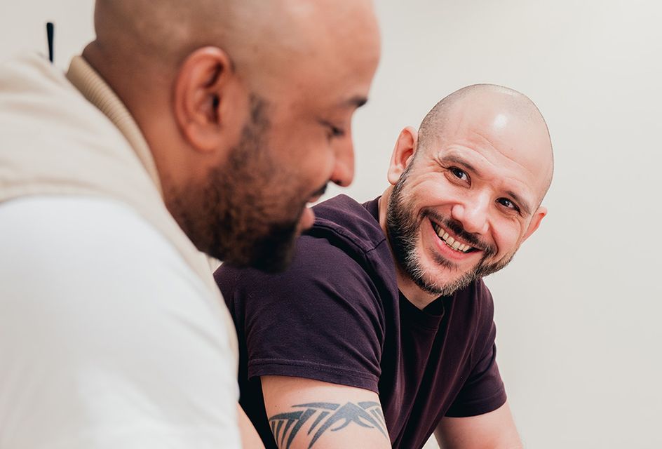 Two men talking in therapy