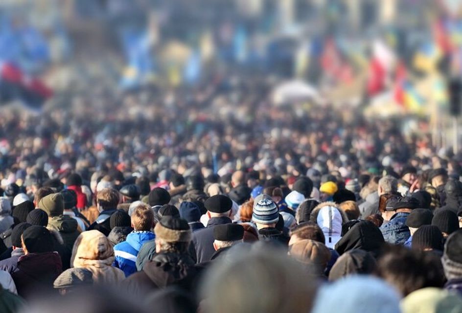 A crowd of people