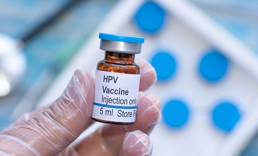 A close-up of a bottle labelled "HPV Vaccine2"