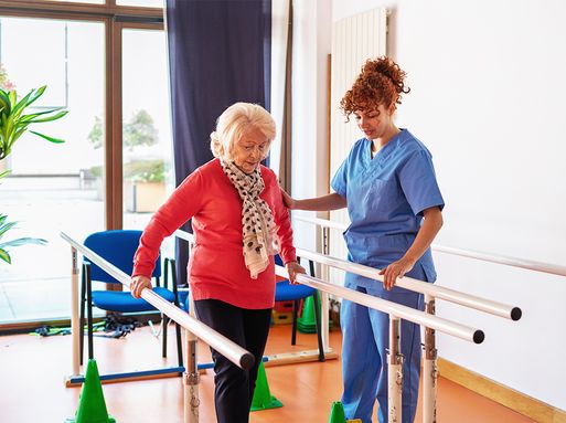 Physiotherapist with patient