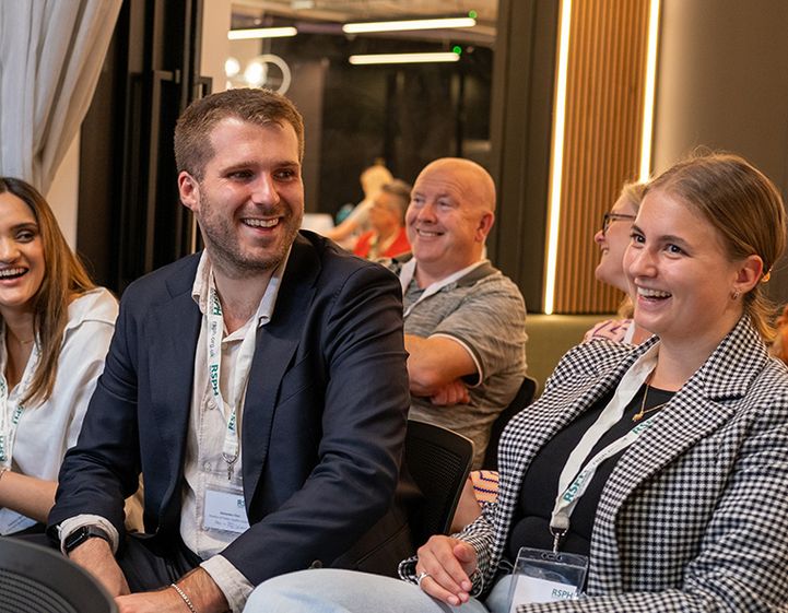 RSPH members laughing during the 2025 members' open day